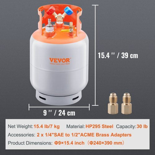 Vevor Refrigerant Recovery Tank 30lb Float Switch Lmhsgdfdk1430b9gdv0