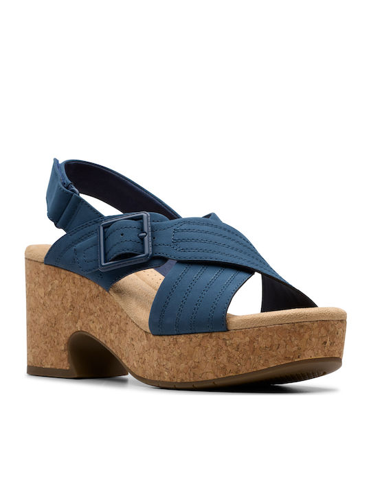 Nerisa West Leder Sandalen Blau
