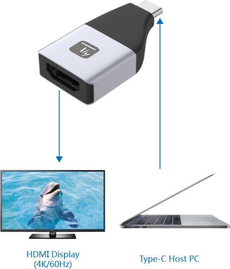 Techly Μετατροπέας USB-C male σε HDMI female 1τμχ IADAP USBC-HDMIHDR