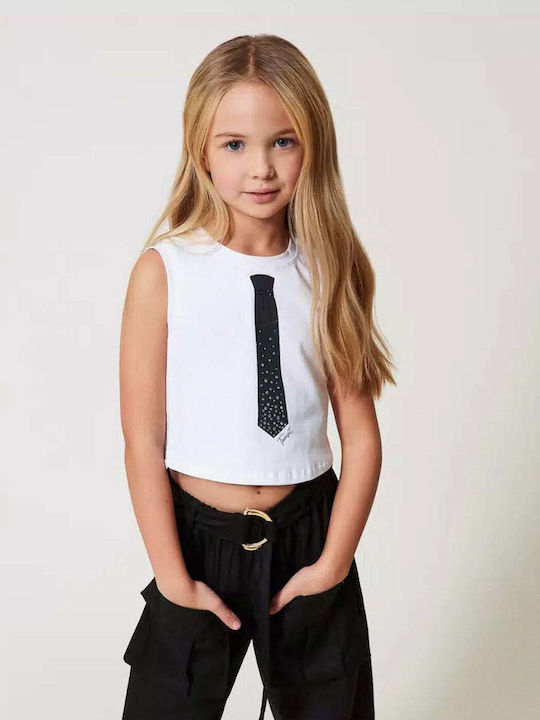 Kids' Crop Top Sleeveless White