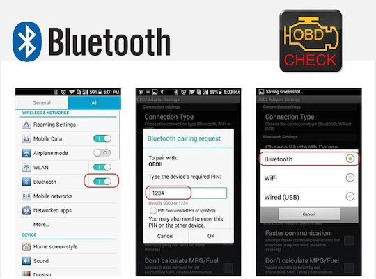 Διαγνωστικό Αυτοκινήτου ELM 327 OBD 2 με Bluetooth