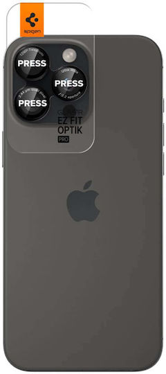 Spigen Optik Pro EZ Fit Протектор за камера Закалено стъкло Черен за iPhone 14 Pro / Pro Max / 15 Pro / Pro Max / 16 Pro / 16 Pro Max