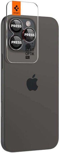 Spigen Optik Pro EZ Fit Протектор за камера Закалено стъкло Черен за iPhone 14 Pro / Pro Max / 15 Pro / Pro Max / 16 Pro / 16 Pro Max