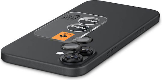 Spigen Optik Pro EZ Fit Camera Protection Tempered Glass Black for the Apple iPhone 16, iPhone 16 Plus