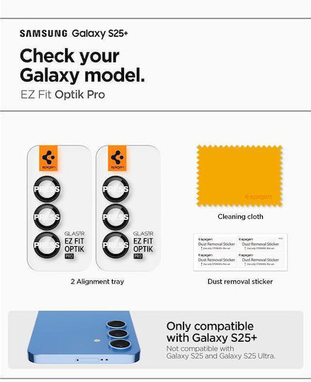 Spigen Optik Pro Προστασία Κάμερας Tempered Glass Μαύρο για το Samsung Galaxy S25+ Plus