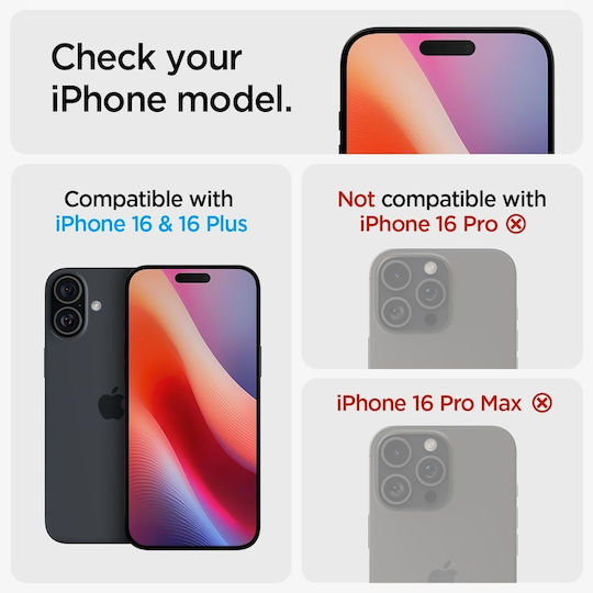 Spigen Optik Pro EZ Fit Camera Protection Tempered Glass Black for the Apple iPhone 16, iPhone 16 Plus