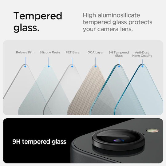 Spigen Optik Pro EZ Fit Kameraschutz Gehärtetes Glas Black für das iPhone 16e