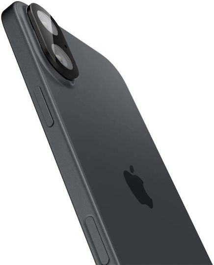Spigen Optik Glas.tr Προστασία Κάμερας Tempered Glass Μαύρο για το iPhone 16, iPhone 16 Plus