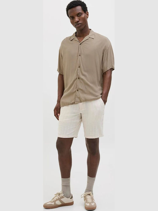 Short-sleeved Shirt in Wide Line Coriander