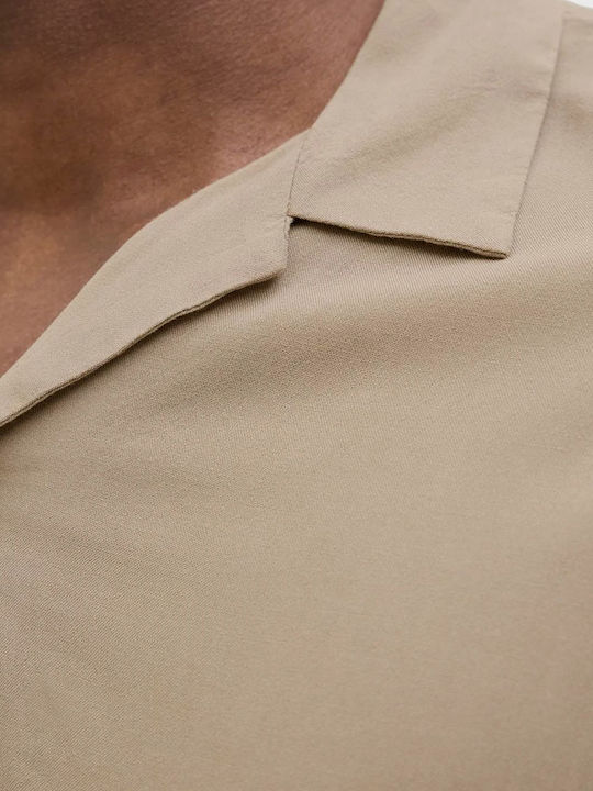 Short-sleeved Shirt in Wide Line Coriander