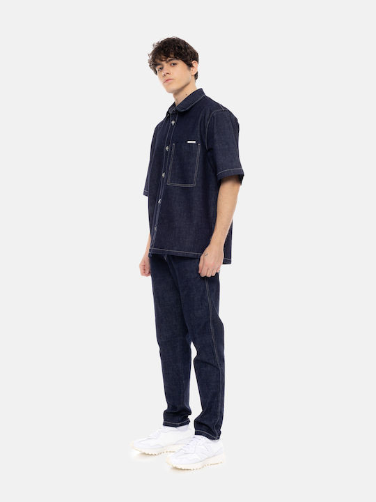 Long Sleeve Denim Overshirt Blue