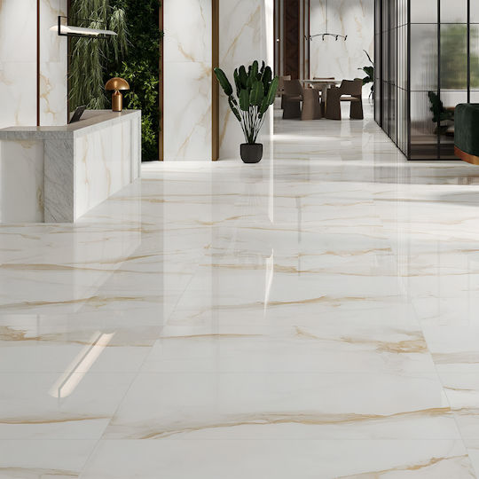 Stn Ceramica Gold Placă Perete Bucătărie / Baie Porțelanat Lucios 120x60cm Gold