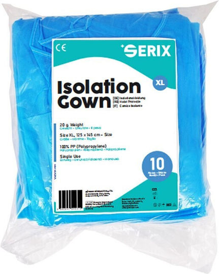 Serix Isolation Gown Trunk Protection Robes Pp 20 Gr Serix Medium