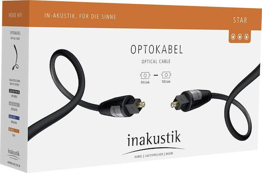 Inakustik Optical Audio Cable TOS male - TOS male Μαύρο 0.75m (00312107)