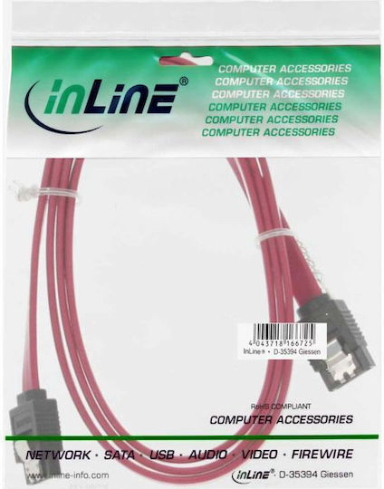 InLine 7-Pin SATA III - 7-Pin SATA III Cable 100cm Κόκκινο (27310)