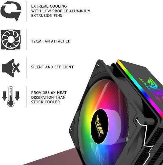 Armaggeddon Blizzard 3 Ψύκτρα Επεξεργαστή για Socket AM4/AM5/1200/115x με ARGB Φωτισμό