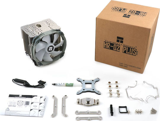 Thermalright HR-02 Plus Ψύκτρα Επεξεργαστή για Socket AM4/AM5/115x με ARGB Φωτισμό Λευκή