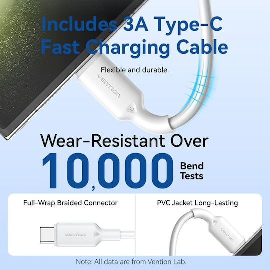 Vention Vention GaN Charger with USB-A and USB-C Ports and USB-C - USB-C Power Delivery Cable Black