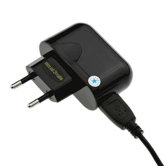 Blue Star Blue Star Handyladegerät mit integriertem Micro-USB Kabel Schwarz