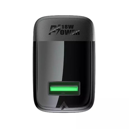 Acefast Φορτιστής Χωρίς Καλώδιο GaN με Θύρα USB-A 18W Quick Charge 3.0 / Quick Charge 2.0 Μαύρος (A90)