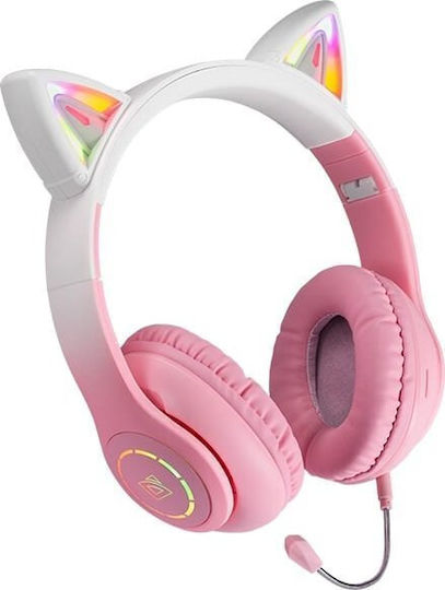 Defender Ασύρματα Over Ear Multimedia Ακουστικά με μικρόφωνο και σύνδεση USB-C σε Ροζ χρώμα 63505