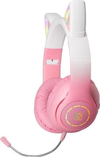 Defender Ασύρματα Over Ear Multimedia Ακουστικά με μικρόφωνο και σύνδεση USB-C σε Ροζ χρώμα 63505