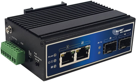 Allnet All-SGI8004P Unmanaged L2 PoE+ Switch με 2 Θύρες Gigabit (1Gbps) Ethernet και 2 SFP Θύρες
