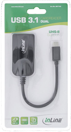 InLine Card Reader USB 3.1 USB 3.2 Type-C για SD/microSD