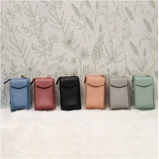 TelForceOne Crossbody Leather Wallet Book Case / Pouch Ροζ 46162