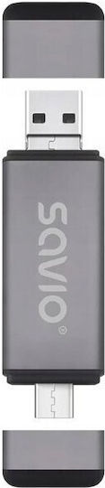 Savio Card Reader Γκρι