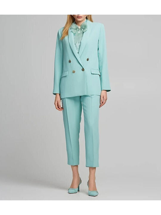 Lynne Women's Crepe Double Breasted Blazer Green