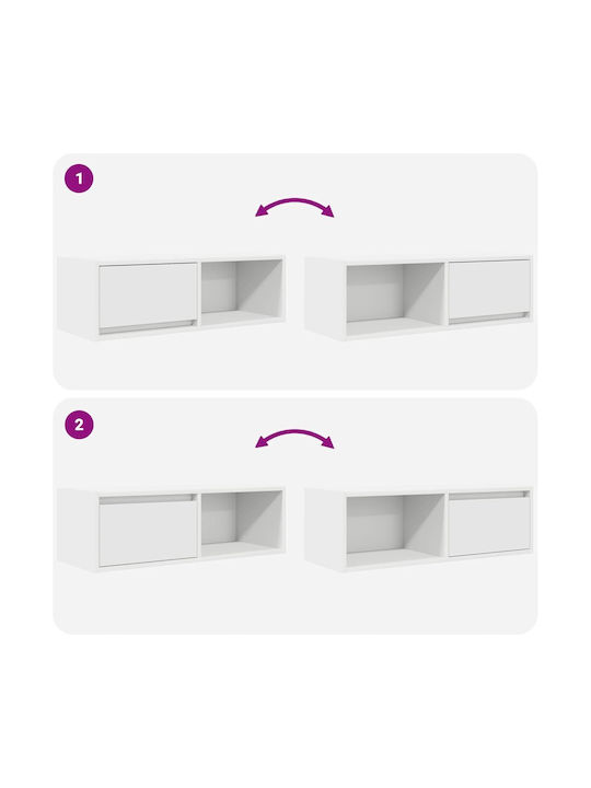 Vidaxl Έπιπλα Τηλεόρασης 2 Τεμ 80x31x25,5 Εκ Επεξεργασμένο Ξύλο Λευκό