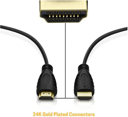Techly HDMI 2.0 Premium High Speed 4K 60Hz HDR Cable HDMI male - HDMI male 9m Μαύρο