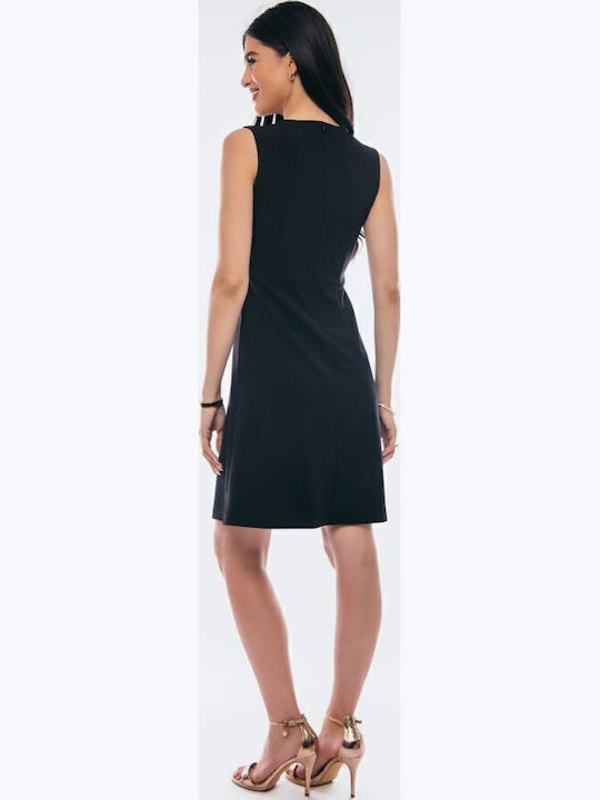 Sommer Hemdkleid Ärmellos Schwarzes