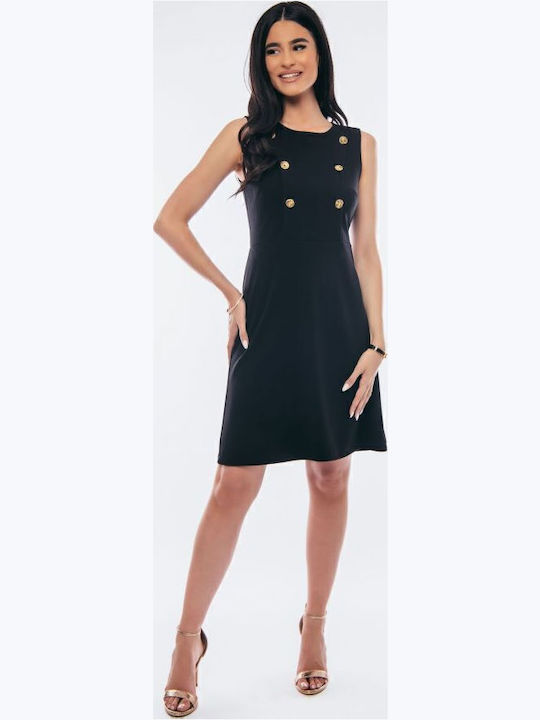 Sommer Hemdkleid Ärmellos Schwarzes