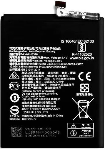 Nokia HE376 Baterie de înlocuire 3400mAh pentru Nokia 3.1 Plus