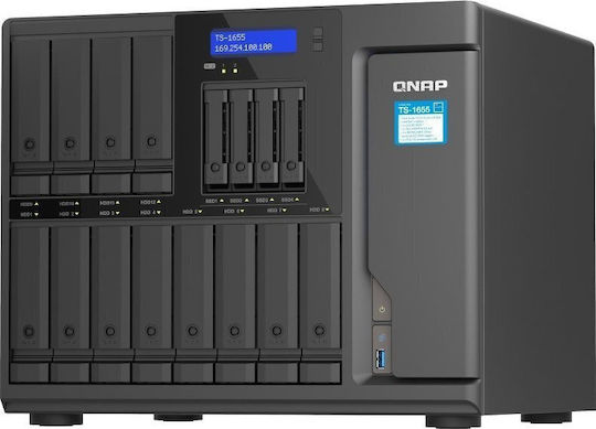 QNap NAS Tower with 16 slots for HDD/SSD (TS-1655-8G)