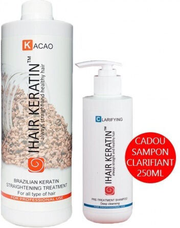 Keratin Straightening Treatment Cocoa 1000ml + Gift Clarifying Shampoo 250ml Ihair Keratin