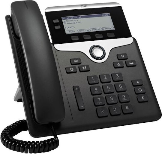 Cisco CP-7821-3PCC-K9= Ενσύρματο Τηλέφωνο IP 2 γραμμών Μαύρο