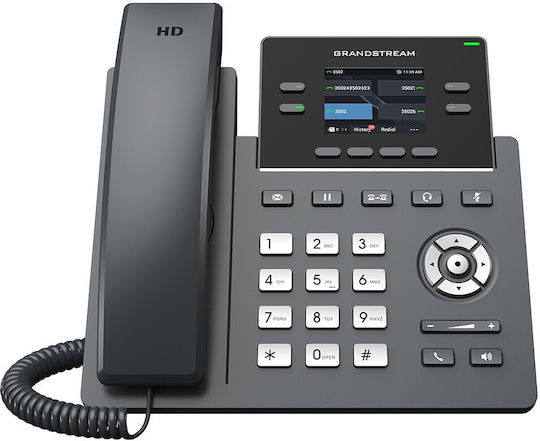 Grandstream GRP2612G Ενσύρματο Τηλέφωνο IP 2 γραμμών Μαύρο