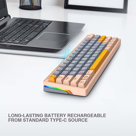 Armaggeddon GMK-100 Wireless Gaming Mechanical Keyboard 60% with Custom Linear switches and RGB lighting (English US) Autumn