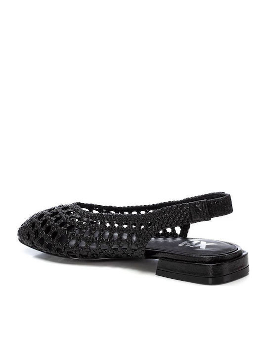 Damen Ballerinas Mit Riemen Schwarze