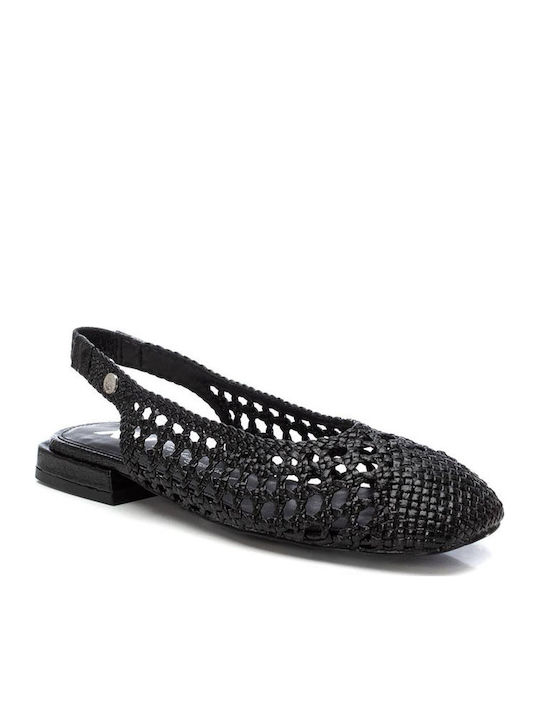 Damen Ballerinas Mit Riemen Schwarze