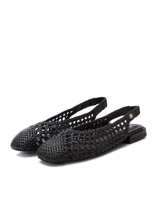Damen Ballerinas Mit Riemen Schwarze