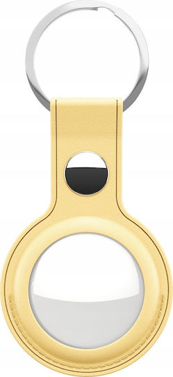 KeyBudz Keyring Θήκη Μπρελόκ Δερμάτινη για AirTag σε Κίτρινο χρώμα