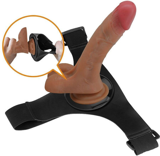 Pretty Love Universal Gurtzeug mit Dildo und Vibration in Braun Farbe