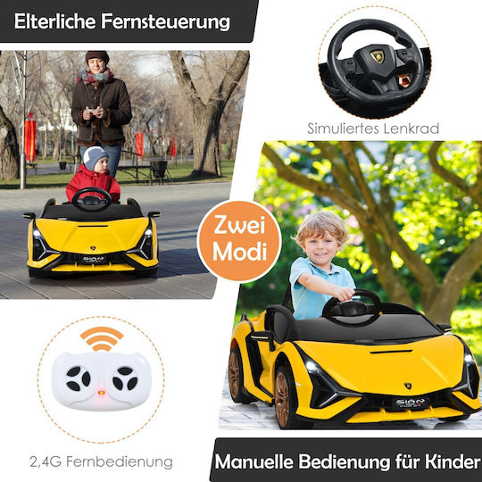 Kinder Auto Einsitzer mit Fernbedienung 12 Volt Gelb