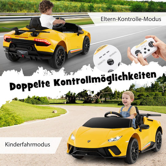 Lamborghini Μονοθέσιο με Τηλεκοντρόλ 12 Volt Κίτρινο για 3+ Ετών