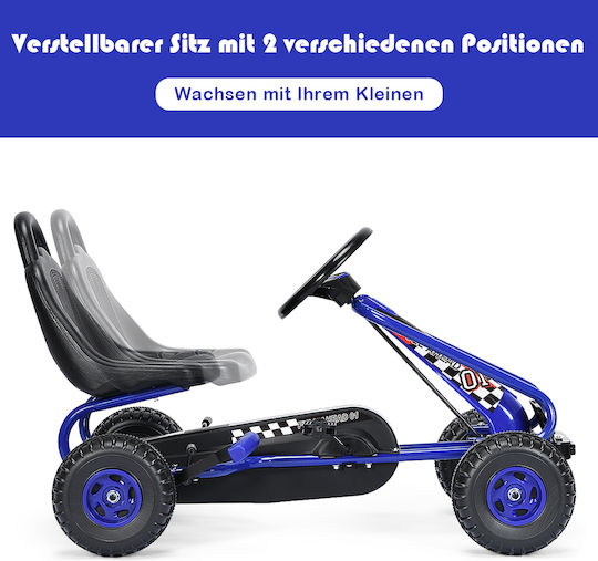 Go Kart Μονοθέσιο με Πετάλι Μπλε για 3+ Ετών