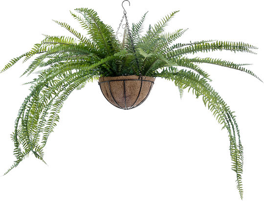 Globostar Artificial Garden Fern Hanging Plant 20624 Τεχνητό Κρεμαστό Διακοσμητικό Φυτό Φτέρης Y45cm